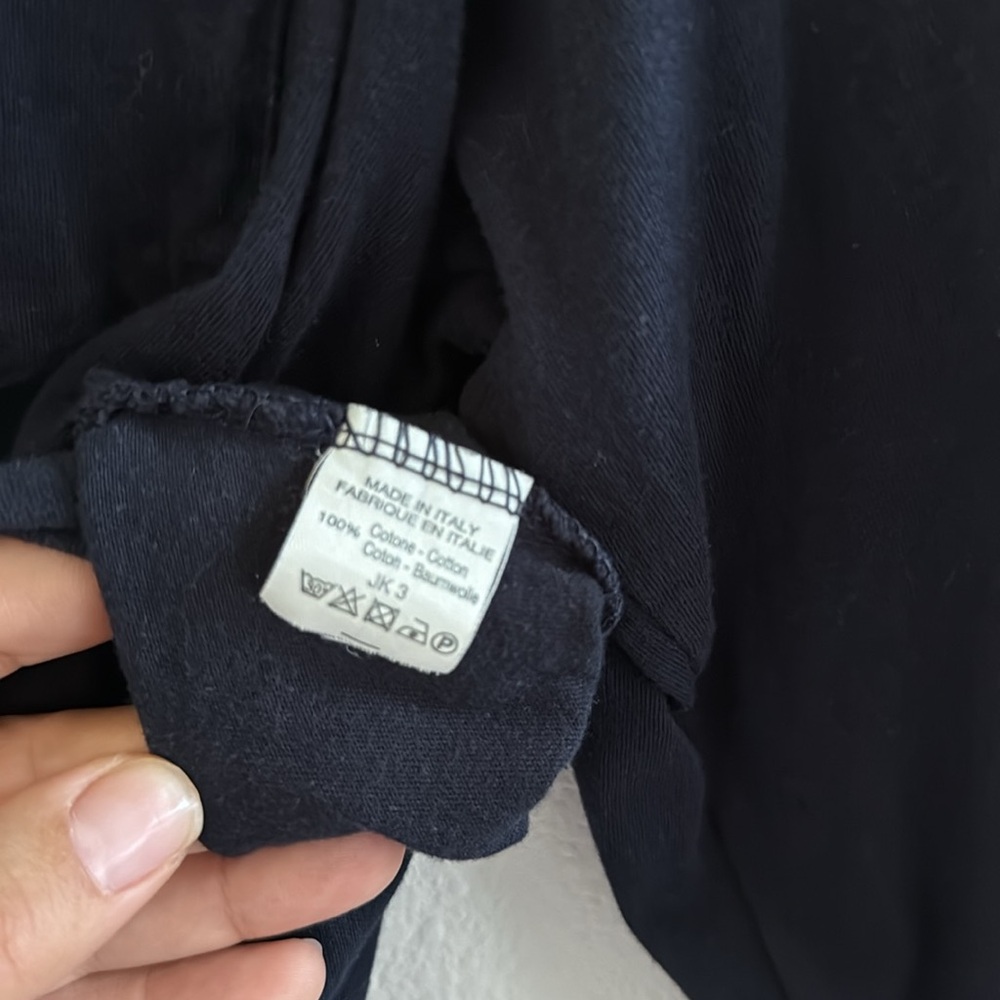 Brandy Melville Navy Blue Long Sleeve Embroidered Flag Small - Picture 6 of 6